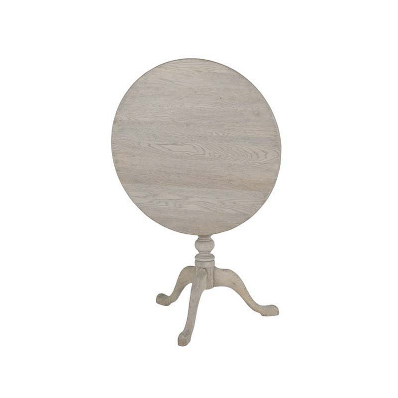 Обеденный стол круглый с деревянной столешницей 75 см бежевый Tilttop EICHHOLTZ  00-3883296 Беленый дуб;бежевый  - Вид №1