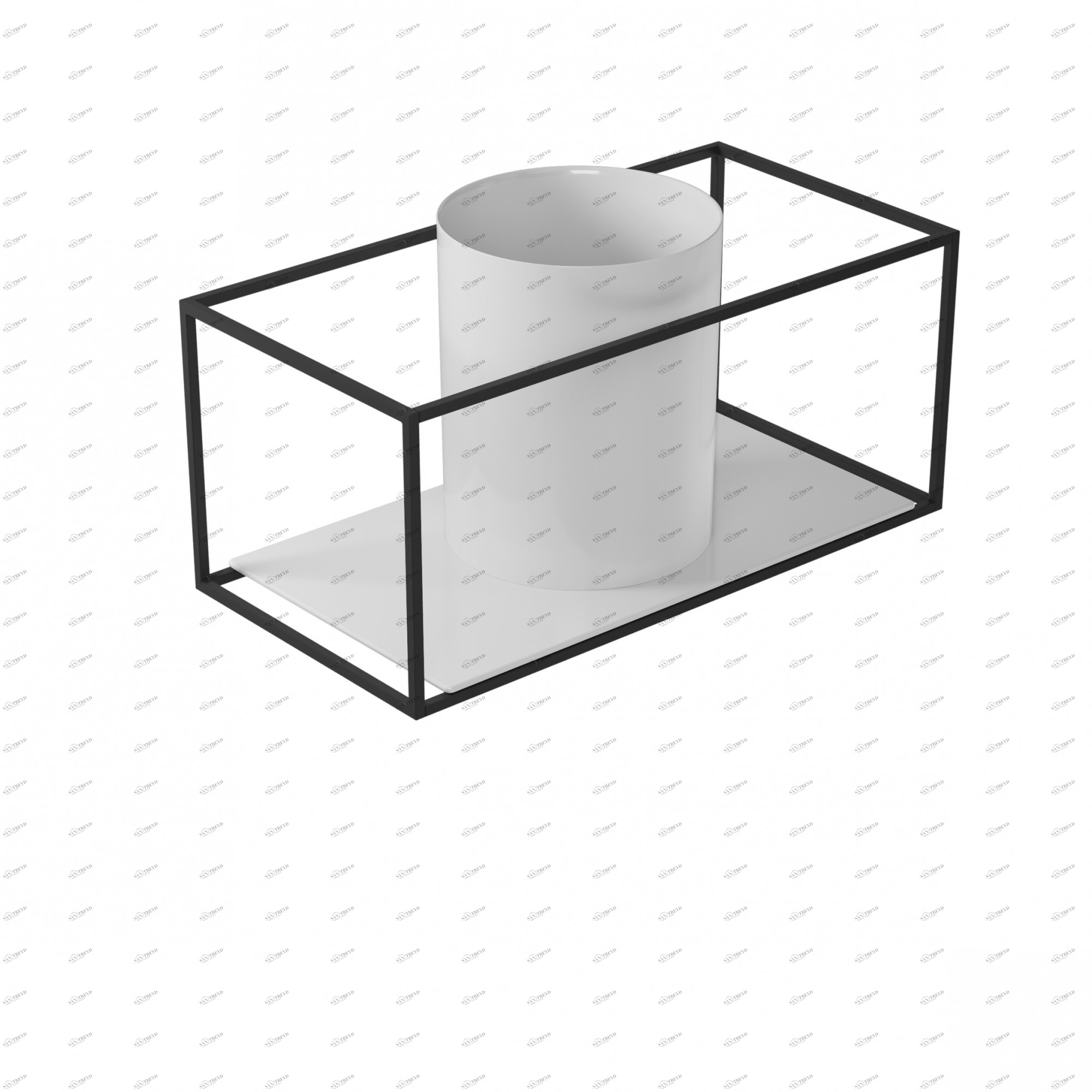 2077NE Подвесная раковина настенная прямоугольная Galassia  черная 