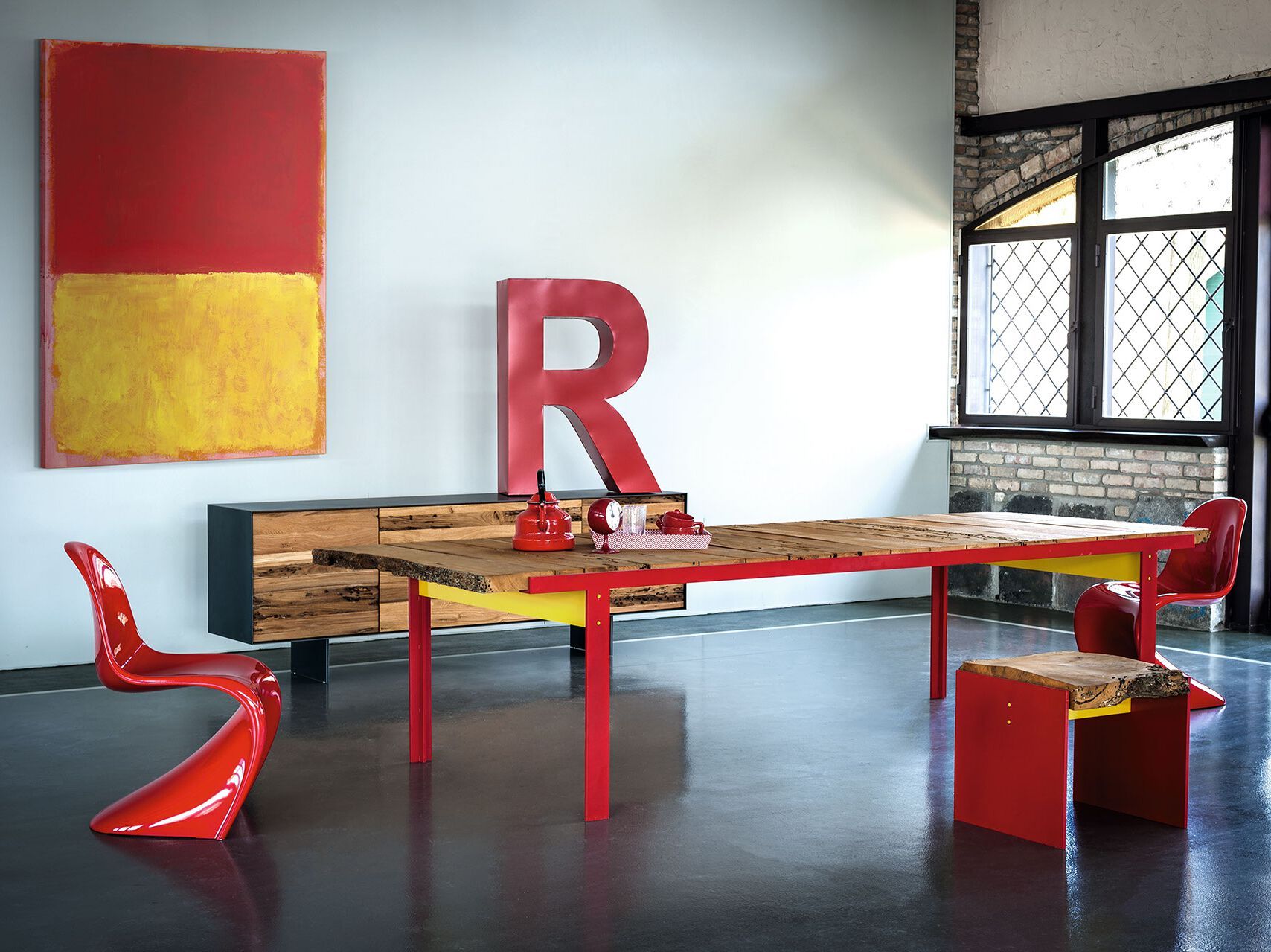 Низкий стул из дерева и железа Riva 1920 TOUCH STOOL ARCH-00032523 - Вид №3