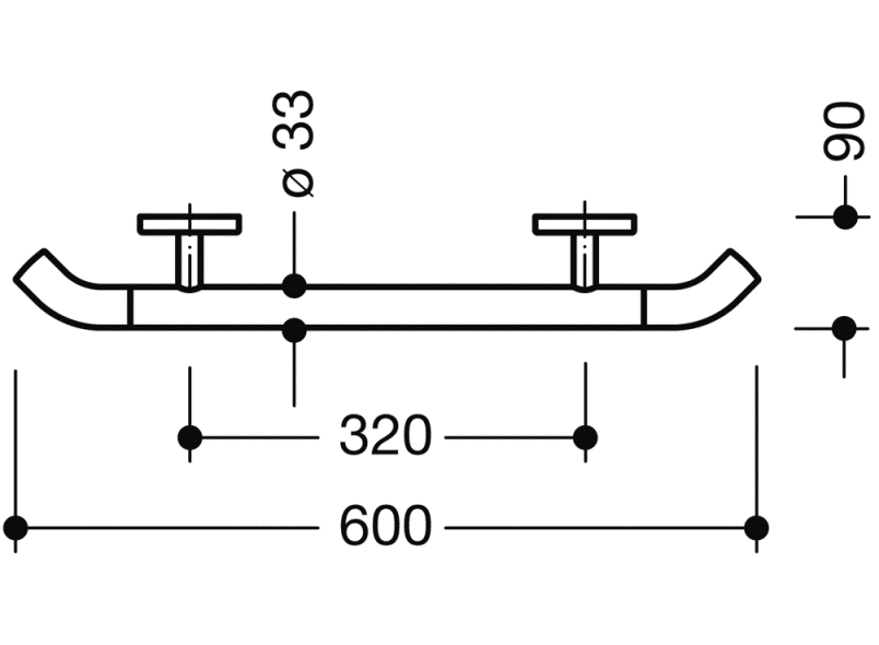 950.36.33090 ручка для захвата HEWI System 800 K  - Вид №1