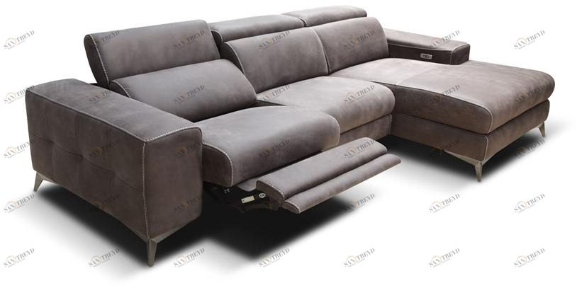 Rossini Sofas Модульный кожаный диван с шезлонгом Tessa sun-id-1401224
