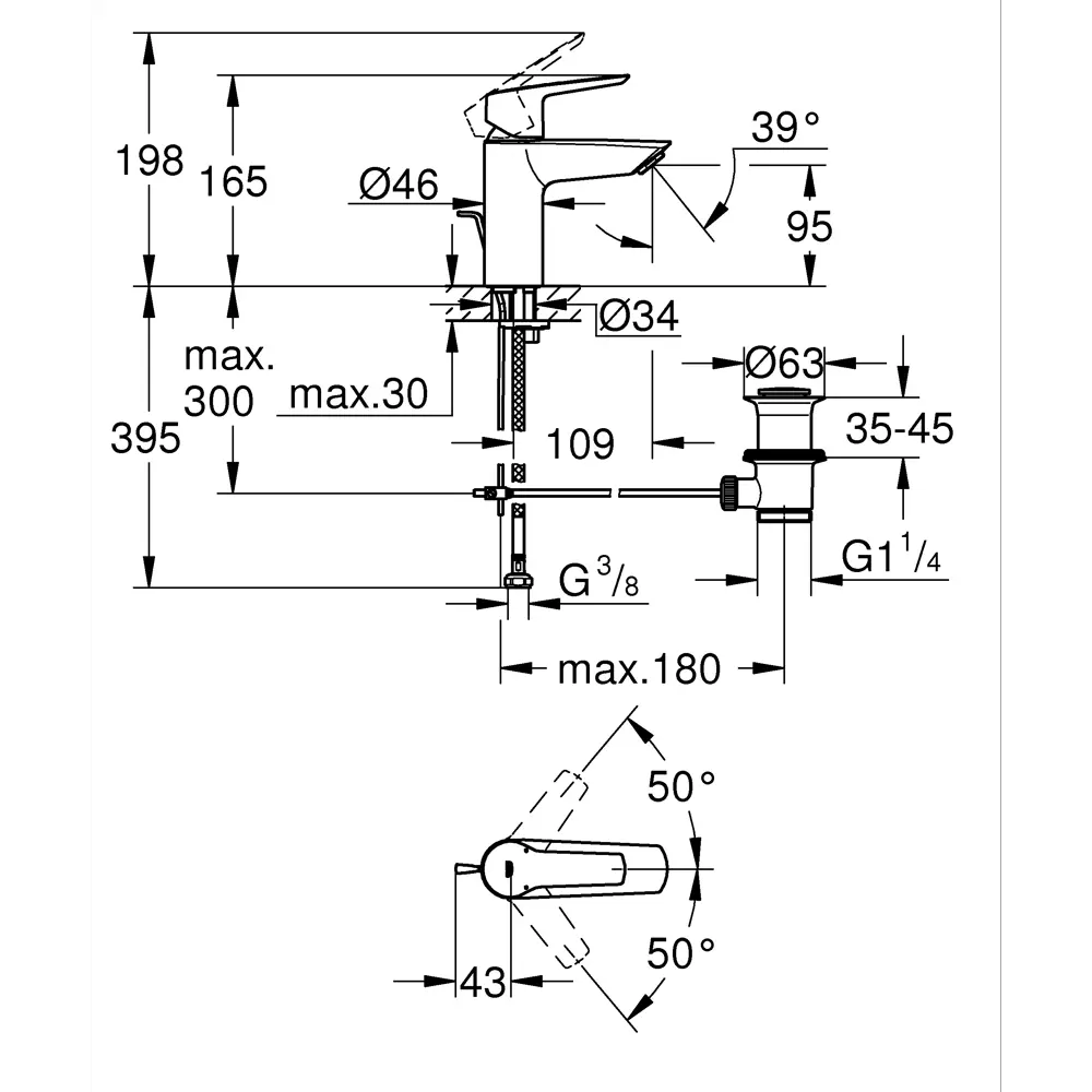 Смеситель для раковины Grohe Start однорычажный цвет хром 84281379 STLM-2113174  - Вид №10