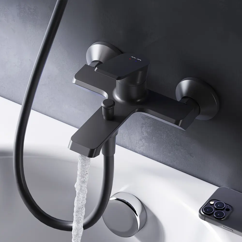 Смеситель AM.PM Flash для ванны с рычажным управлением в черном исполнении 86406013 STLM-0068683 - Вид №10