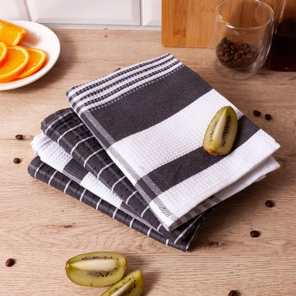 Набор полотенец вафельных Belezza Мумбай 40x60 см цвет темно-серый 4 шт STLM-2196832 - Вид №2