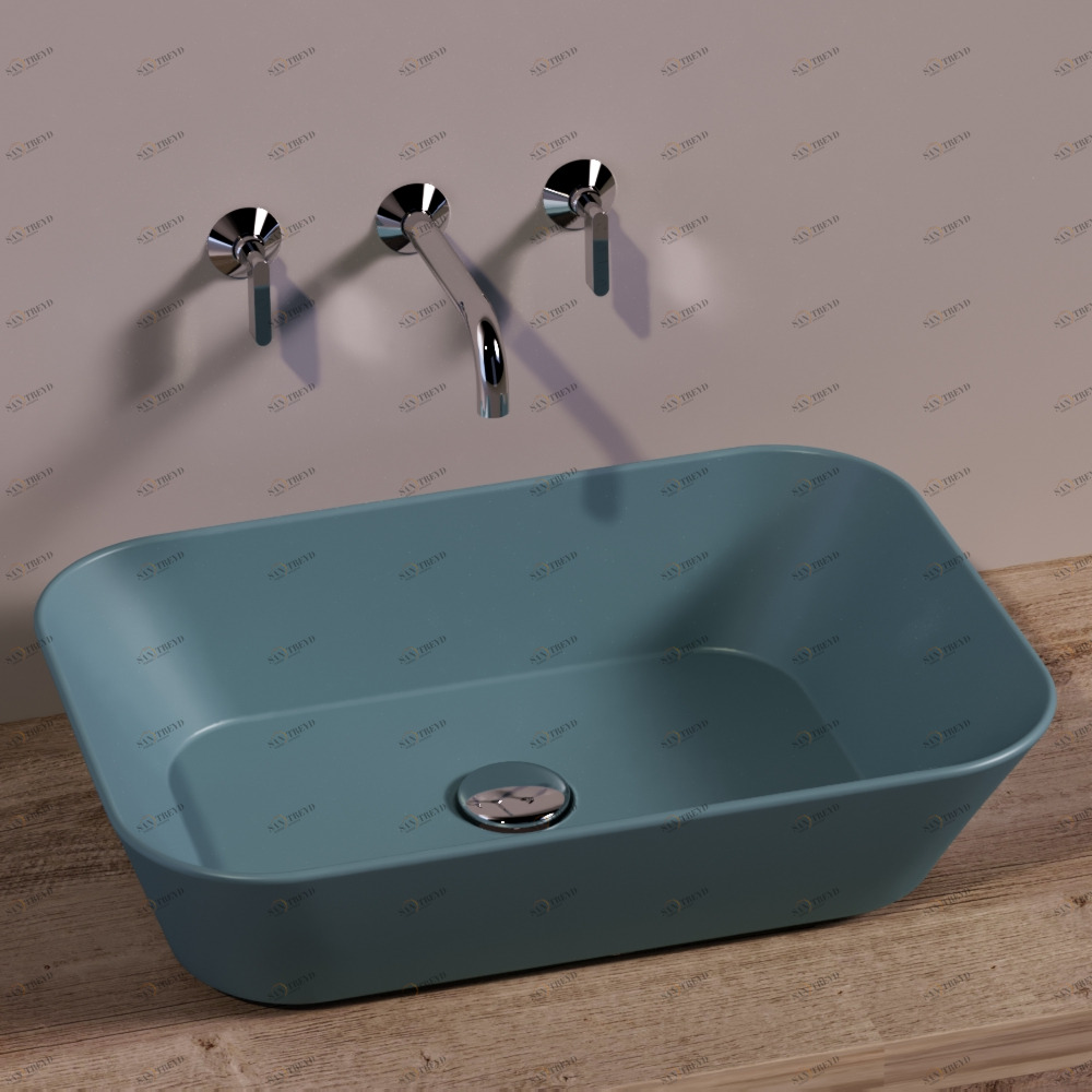 WA04NAVYMATT Накладная раковина на столешницу  прямоугольная Simas 