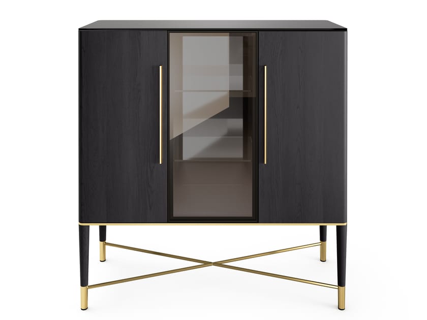 Деревянная и хрустальная витрина со встроенным освещением Gallotti&Radice Tama ARCH-00054399