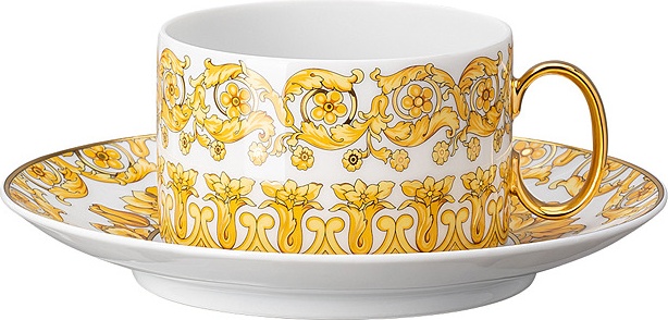 10649018 Rosenthal Versace Чашка чайная с блюдцем Rosenthal Versace Медуза Рапсодия 200мл, фарфор Фарфор 