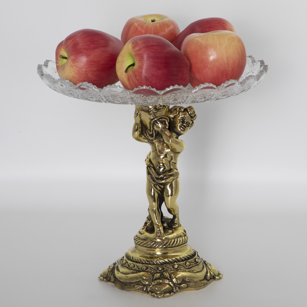 52092 Фруктовница-конфетница Путти с кувшином-5 Бронза BOGACHO 4627179657239 - Вид №2