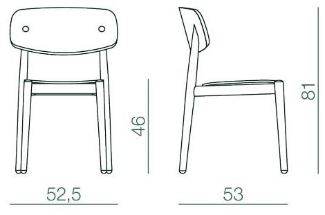 Bedont Двухцветный стул из бука с открытой спинкой Fizz B91801f2 - Вид №5