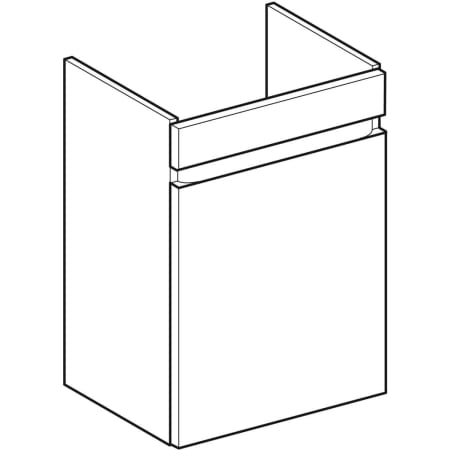 501.902.00.1 Шкафчик для раковины Geberit Renova Plan, с одной дверью Geberit  - Вид №12