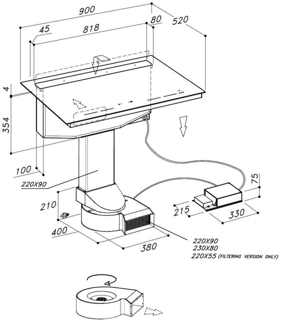Fulgor Milano Индукционная варочная панель из стеклокерамики для скрытого монтажа со встроенной вытяжкой класса a + Cluster concept sun-id-1432290 - Вид №1