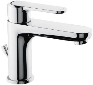 77003CR/B Emmevi Nefer, однорычажный смеситель для раковины с донным клапаном, цвет хром/белый