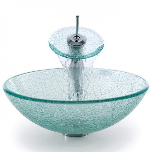 C-GV500-12mm-KGW1700 Накладная раковина на столешницу  прямоугольная Krausru  - Вид №5