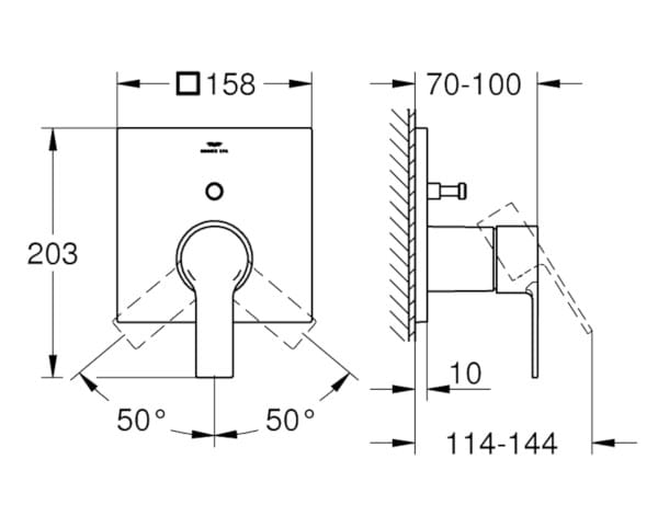 Смеситель для душа с переключателем с пластиной Grohe Allure New ARCH-00097785 - Вид №3