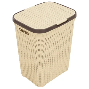 Корзина для белья Виолет 60 л пластик цвет бежевый