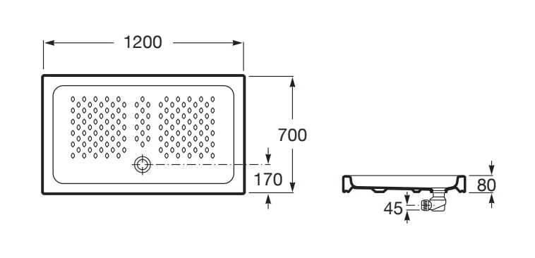 Керамический нескользящий прямоугольный поддон для душа Roca ITALIA 3740H ARCH-00093208 - Вид №8