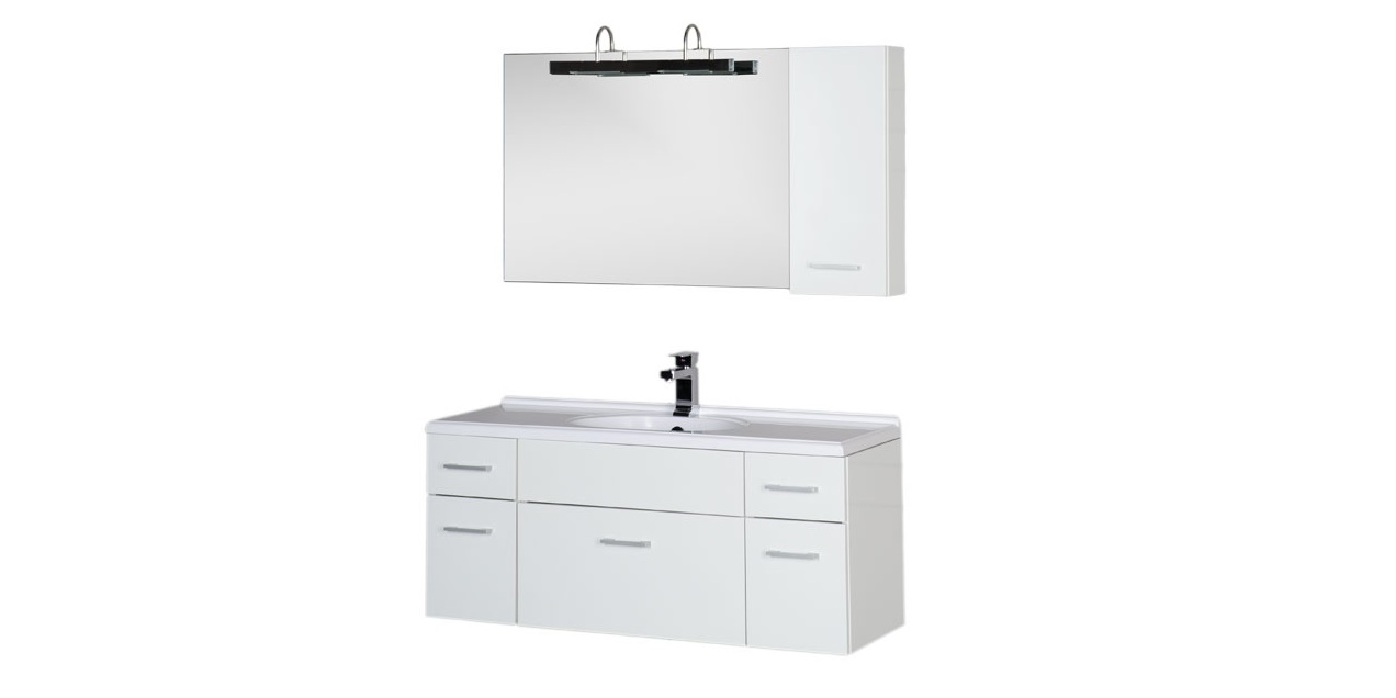 Комплект мебели Aquanet Данте 110 L белый (1 навесной шкафчик) 00164823 - Вид №2