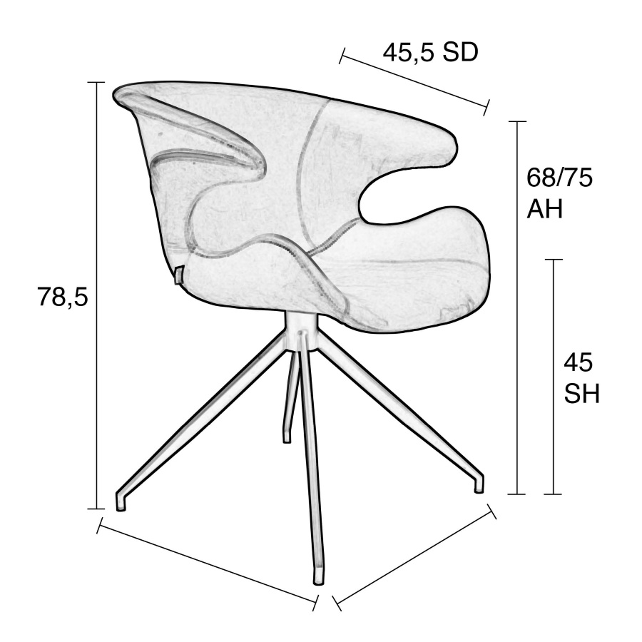 Кресло Mia оранжевое под бархат Zuiver 1200149 - Вид №12