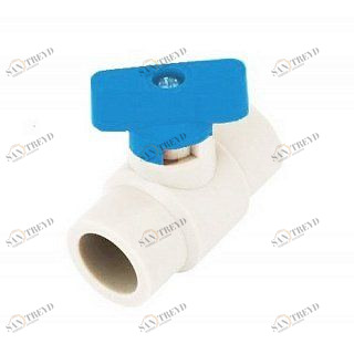 Кран шаровый KALDE D20 MINI белый с красной ручкой 3242VLM200002