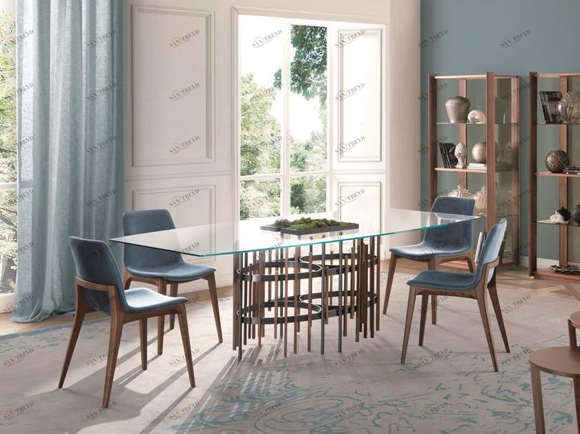 Pacini & Cappellini Обеденный стол из дерева и стекла Tube sun-id-1446996