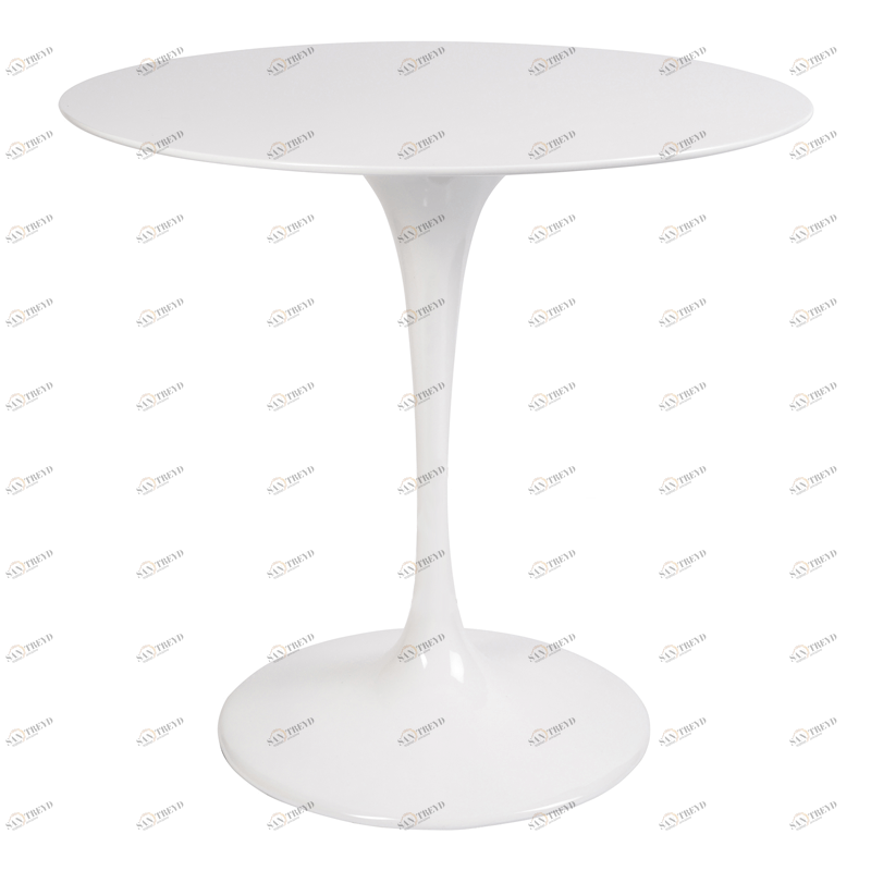 Обеденный стол круглый белый глянцевый 80 см Eero Saarinen Style Tulip Table SOHO DESIGN TULIP 131560 Белый