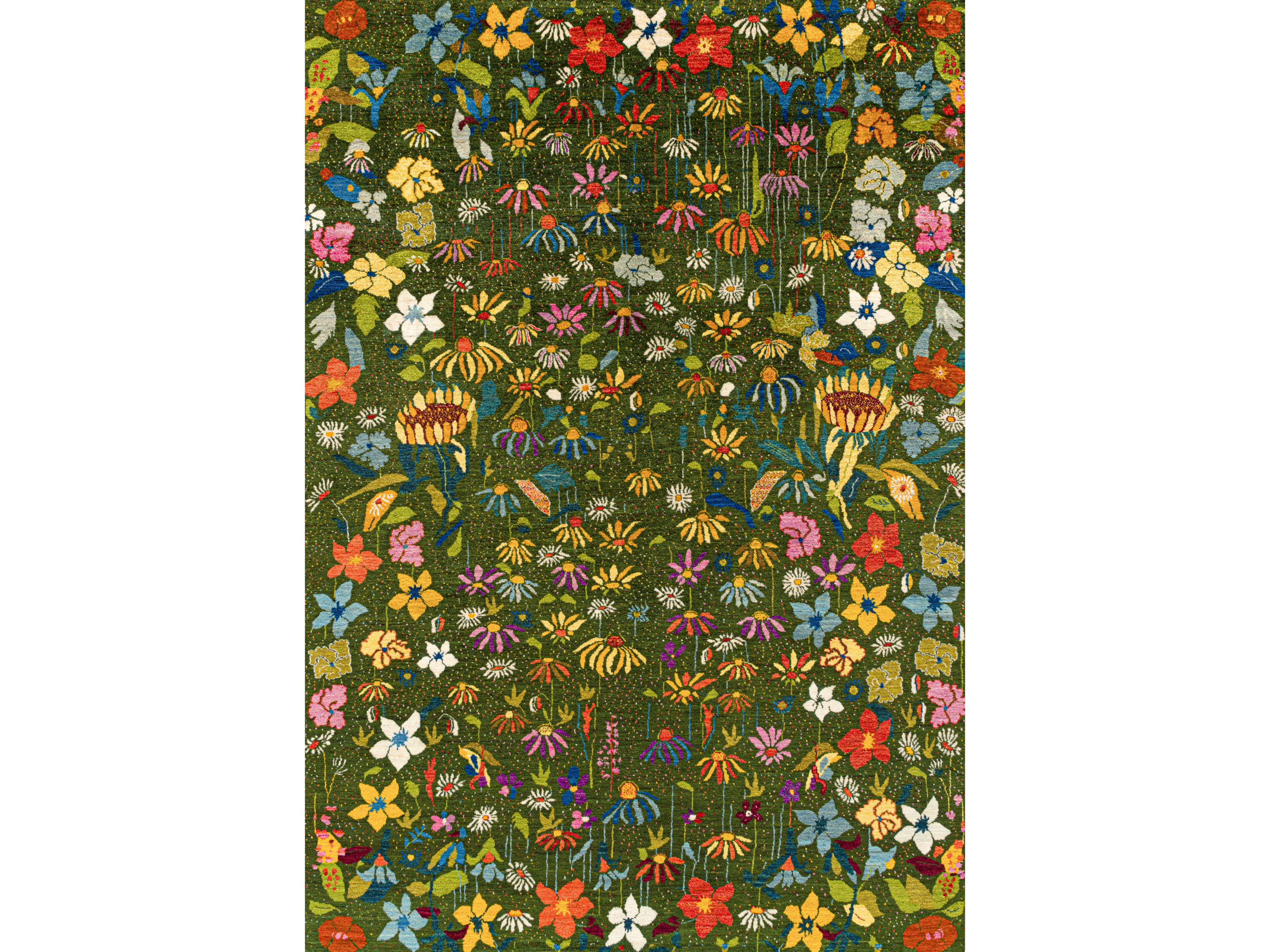 Шерстяной прямоугольный цветочный ковер Zollanvari Garden of Eden-Designer ARCH-00153234 - Вид №1