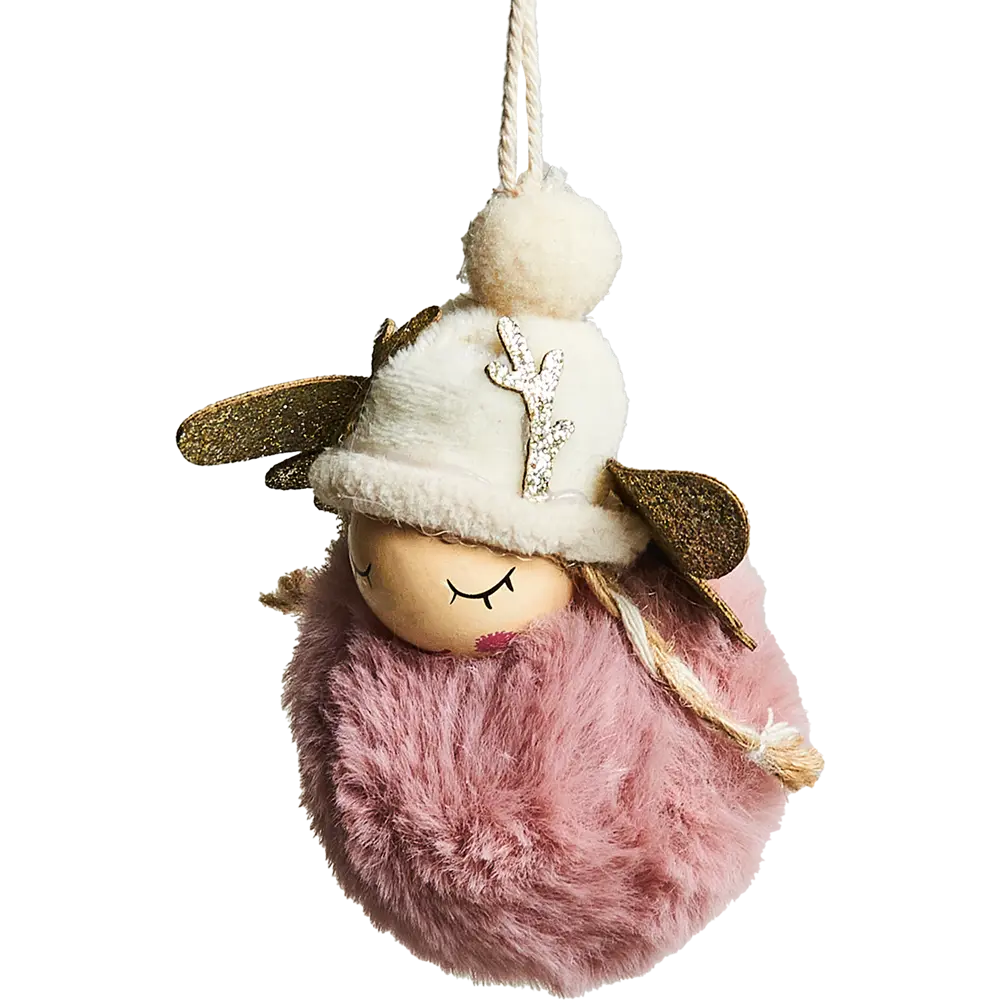 87036514 Елочная игрушка Ангел 10x4.5 цвет розовый STLM-1521677 Santreyd  - Вид №1