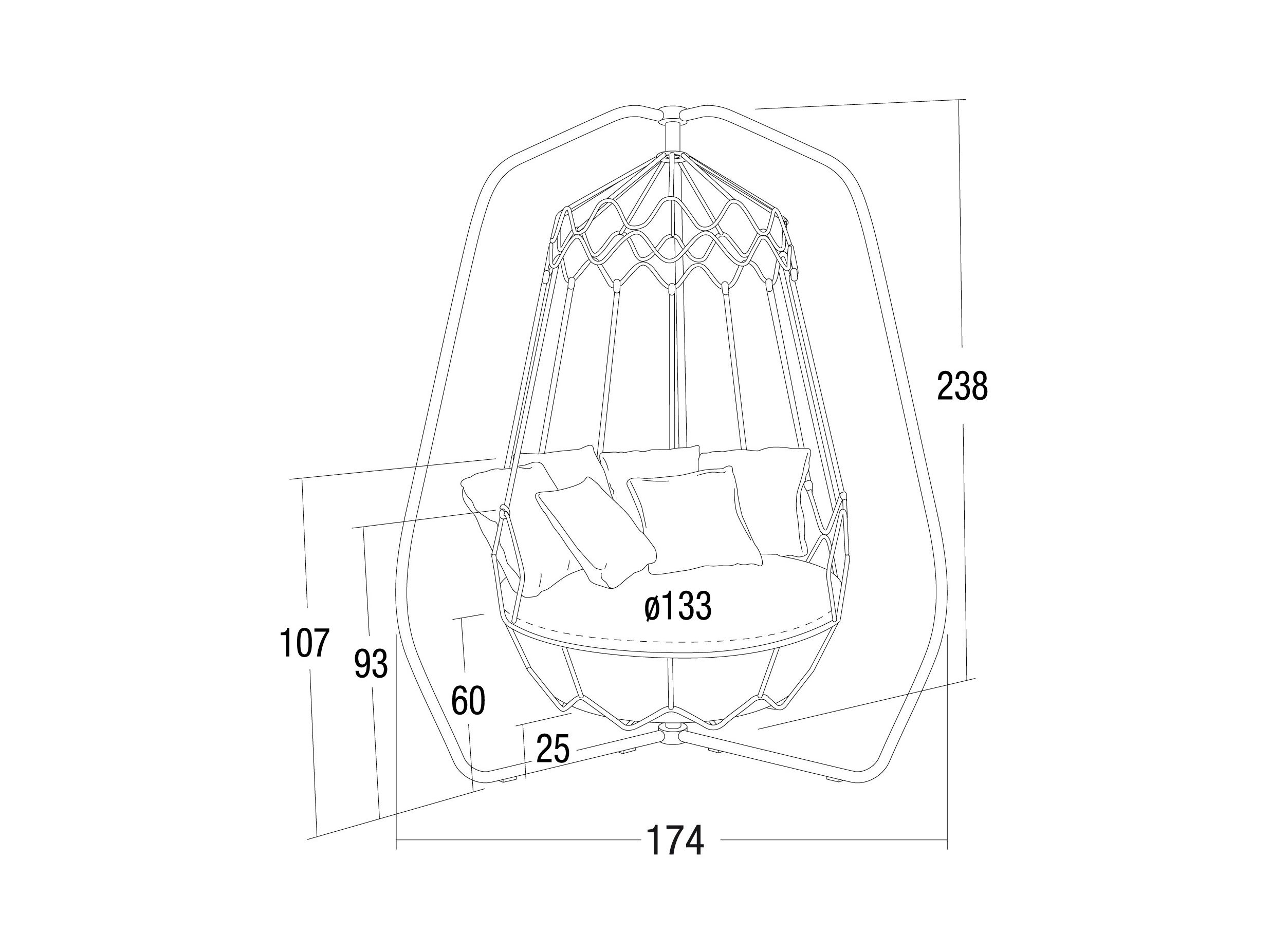 2-местный стальной качалка Roberti ARCH-00045863 - Вид №2