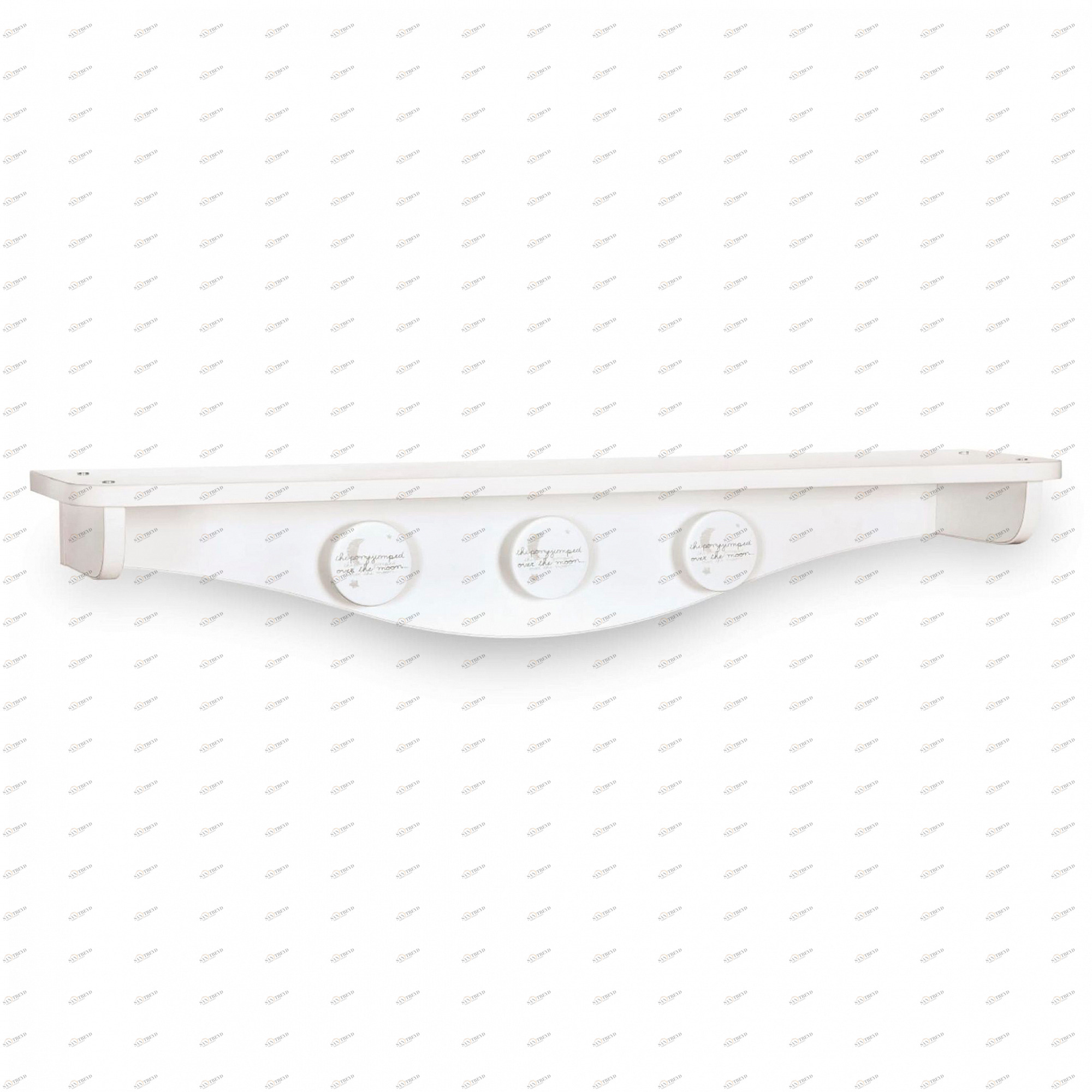 Полка с крючками белая детская Baby Cotton CILEK BABY COTTON 00-3832484 Белый Santreyd 