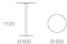 Albaplus Круглый высокий стол со столешницей из hpl Riace 2018/063/ita - Вид №1