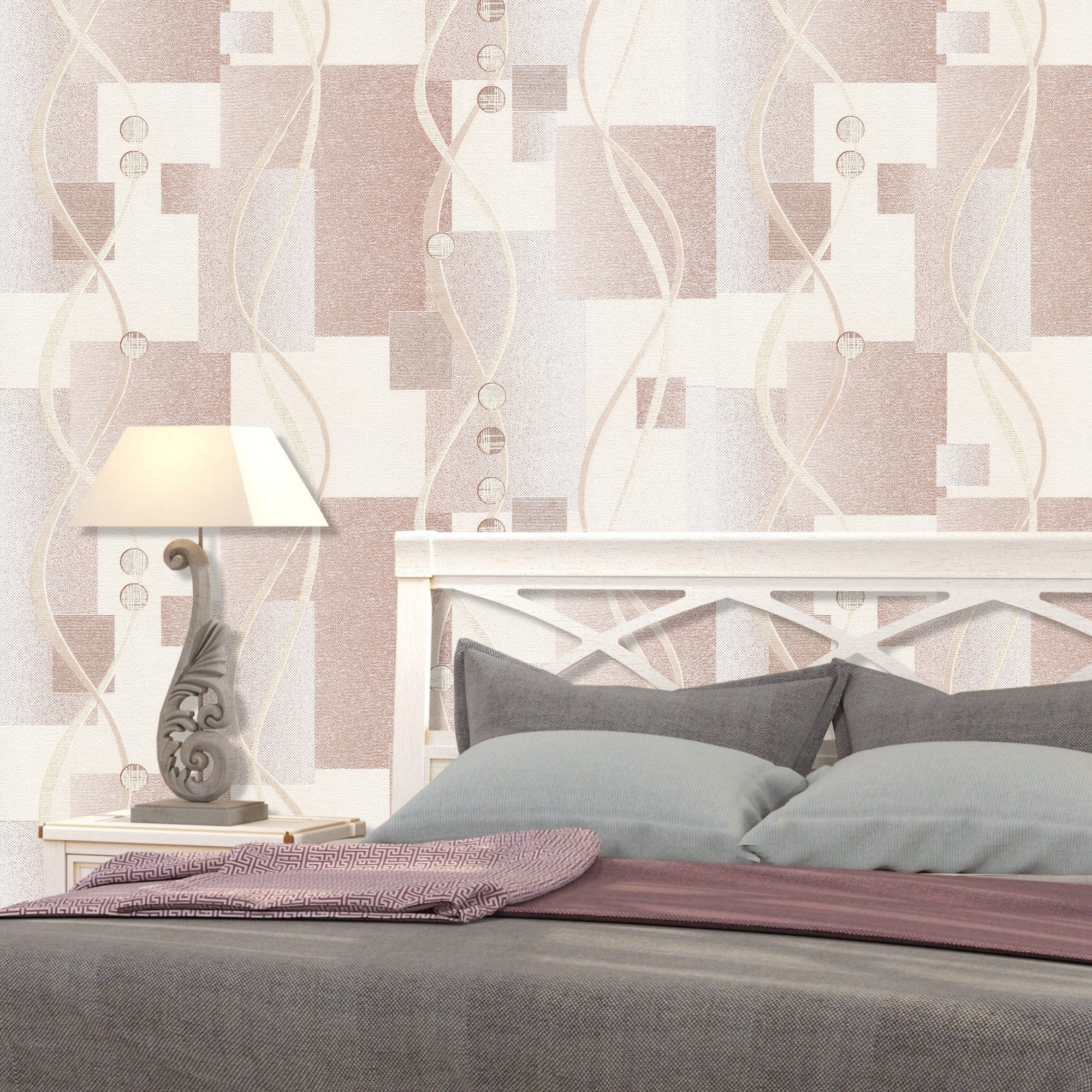 82399709 Обои флизелиновые бежевые 1.06 м 0407-5 Волны Santreyd  - Вид №2