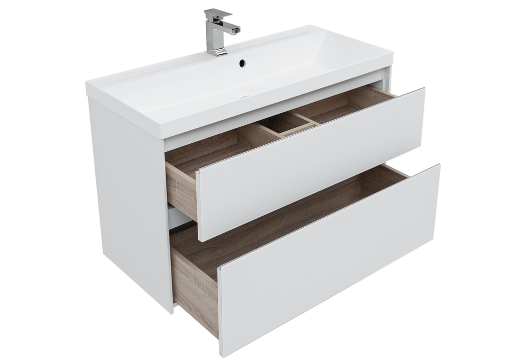 Мебель для ванной Aquanet Гласс 100 белый 0240468 - Вид №7