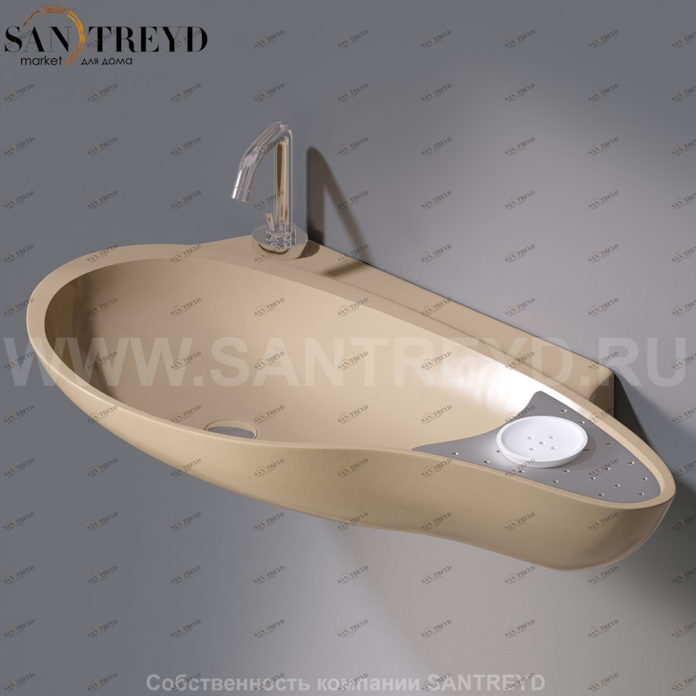 L235T0R1V4..110 Подвесная раковина настенная овальная A. e T. Italia SPOT бежевая AeT ITALIA ACCENT L235T0R1V4.110