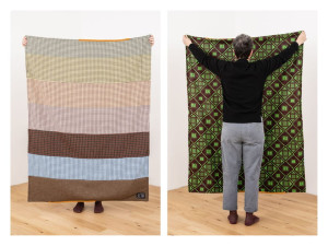 Двусторонний плед из шерсти и хлопка