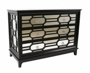 Комод с 3 ящиками черный с серебром Royal UNICO ДИЗАЙНЕРСКИЕ 248873 Серебро;черный