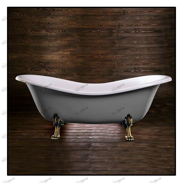 Ванна Akcjum Cleopatra WR-05-01-Br-M овальная серая с золотыми ножками WR0501BRM