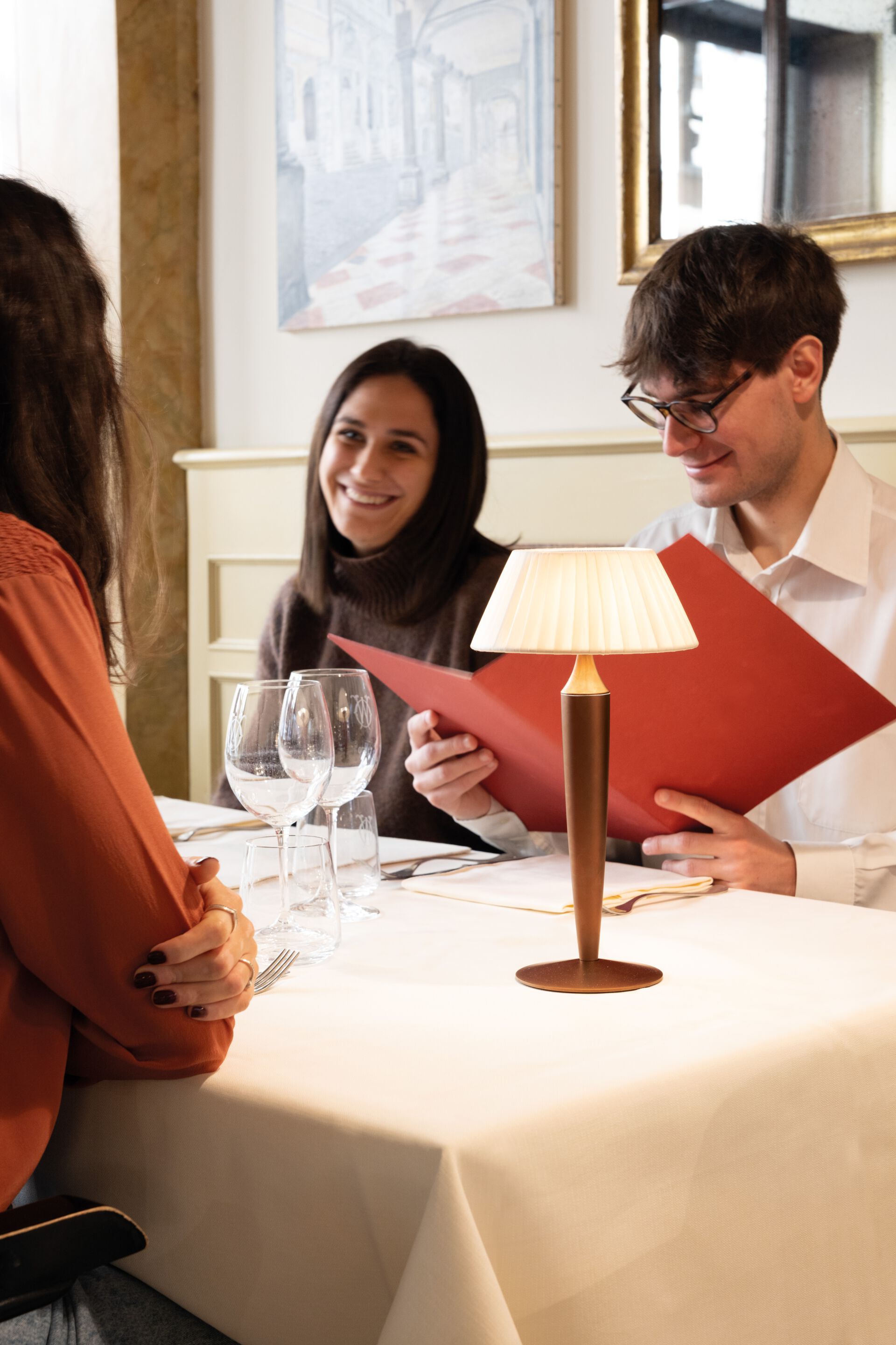 Алюминиевая и тканевая аккумуляторная настольная лампа Zafferano FLAMINIA ARCH-00069797 - Вид №5