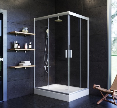 W90G-404-120280-MT Twin Slide 120x80. Душевое ограждение120x80 профиль мат хром стекло прозра AM.PM Gem
