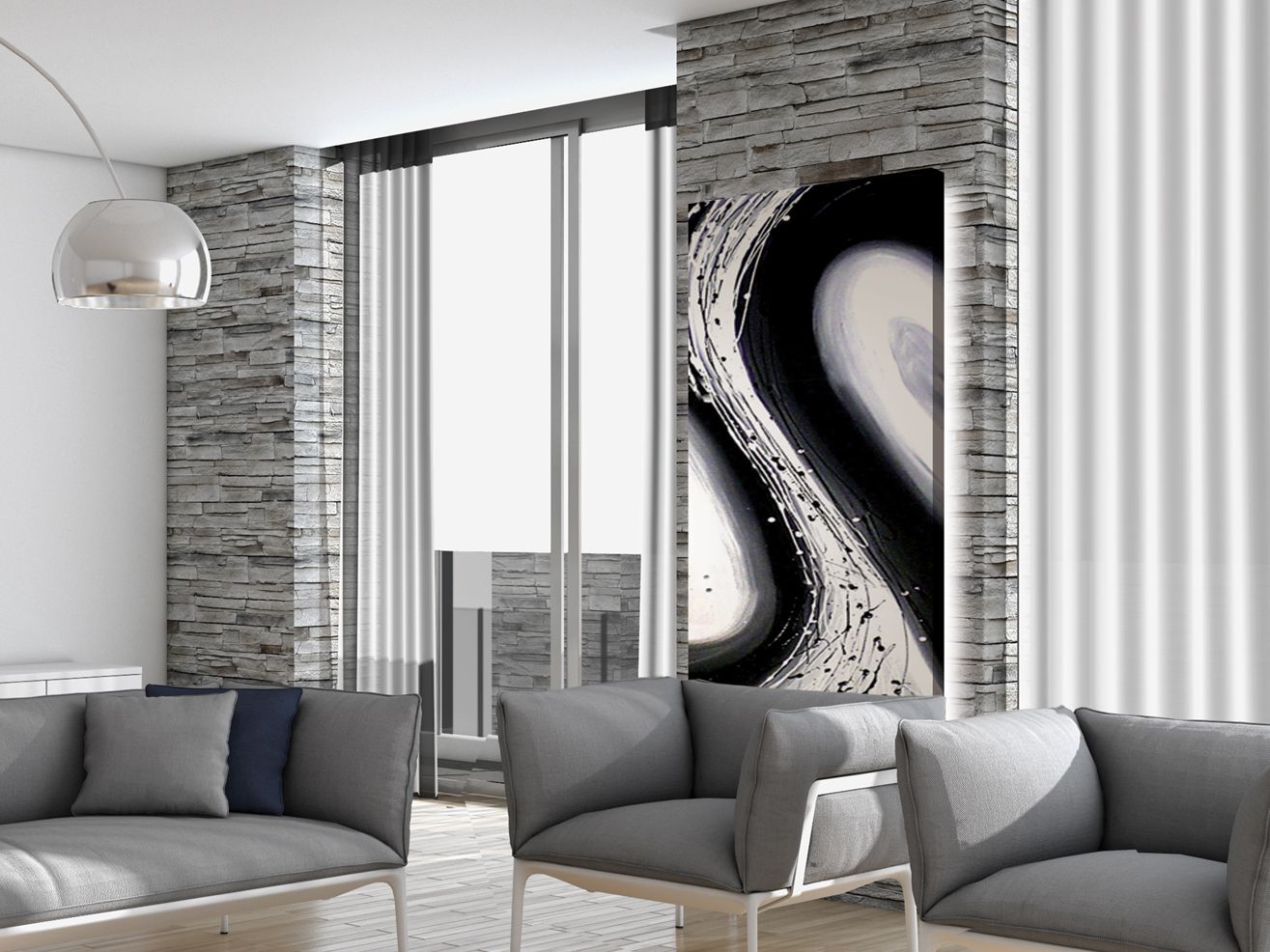 Алюминиевый полотенцесушитель Termo Design текстурная живопись ARCH-00148455 - Вид №1