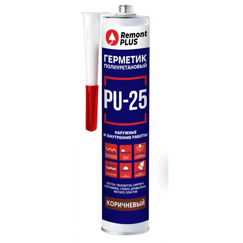 Полиуретановый герметик Remont Plus PU-25 коричневый 280 мл 89424158 STLM-1566639