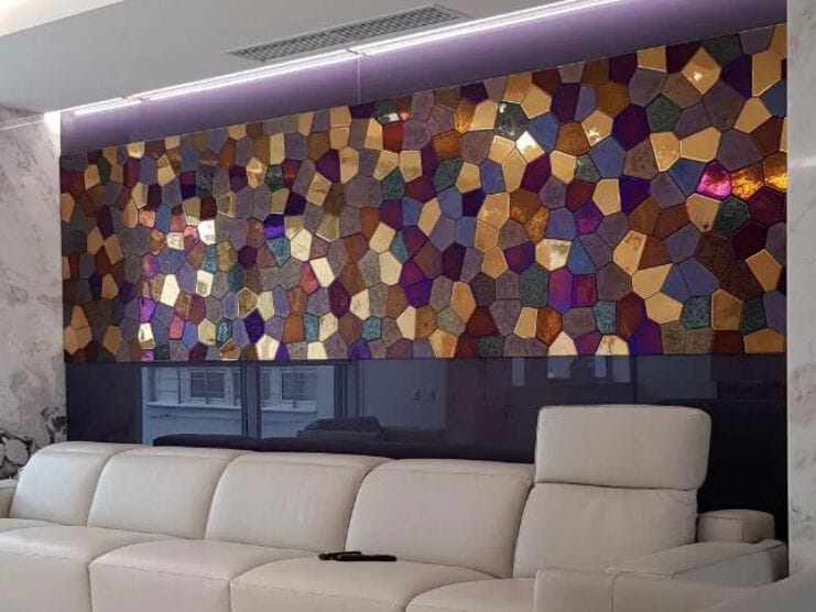 Декоративная стеклянная панель PlusObject Polygonal Mosaic ARCH-00061199