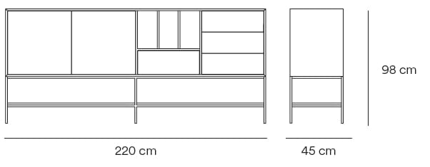 Шкаф из МДФ с распашными дверцами и ящиками TEULAT Platt ARCH-00010353 - Вид №4