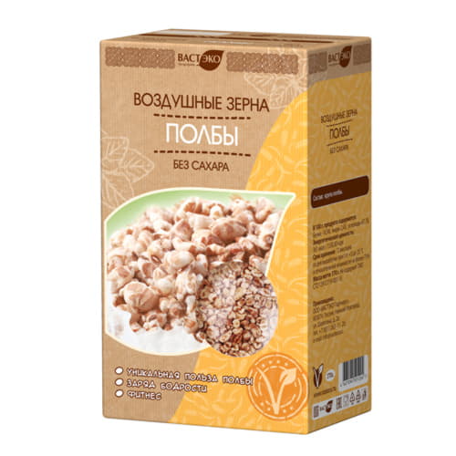Зёрна полбы Воздушные без сахара Вастэко 170 г Santreyd 13541 - Вид №1