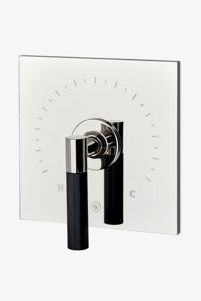 BTH12D Облицовка термостатического регулирующего клапана Bond Union Series Square с эмалевым гильошированным рычагом Waterworks