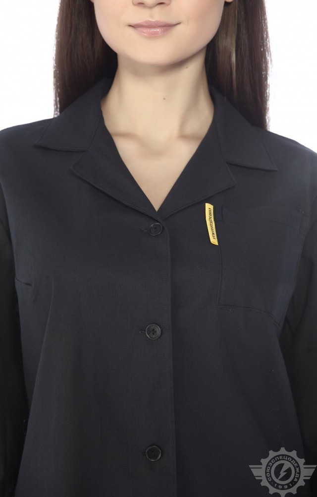 61673 Халат женский темный  Одежда для обслуживающего персонала  размер 44-46/158-164 Спецодежда  - Вид №7