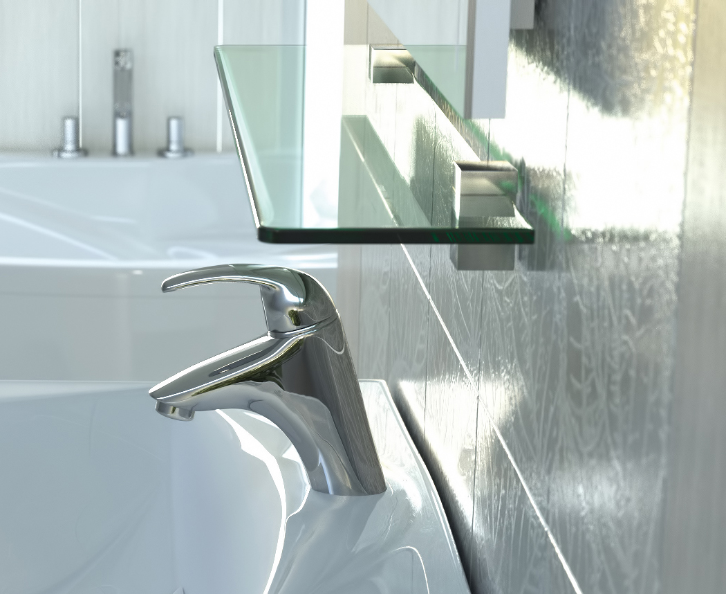 Стеклянная полка 800800⨉120⨉8 мм хром Santreyd VIGO sun-id-665413 - Вид №2