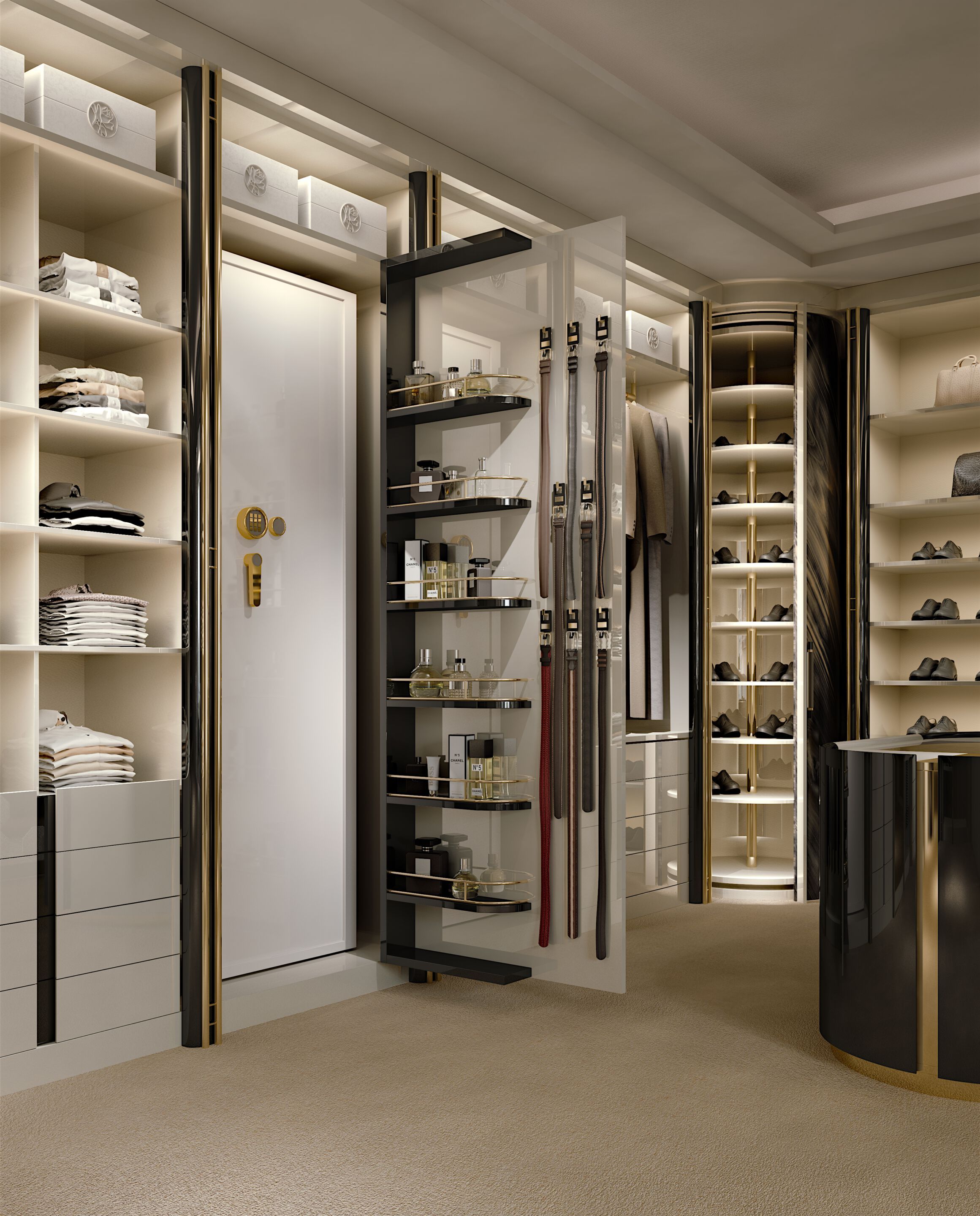 Модульная деревянная и стеклянная гардеробная со встроенным освещением Bizzotto Italia Atmosphera ARCH-00081720 - Вид №6