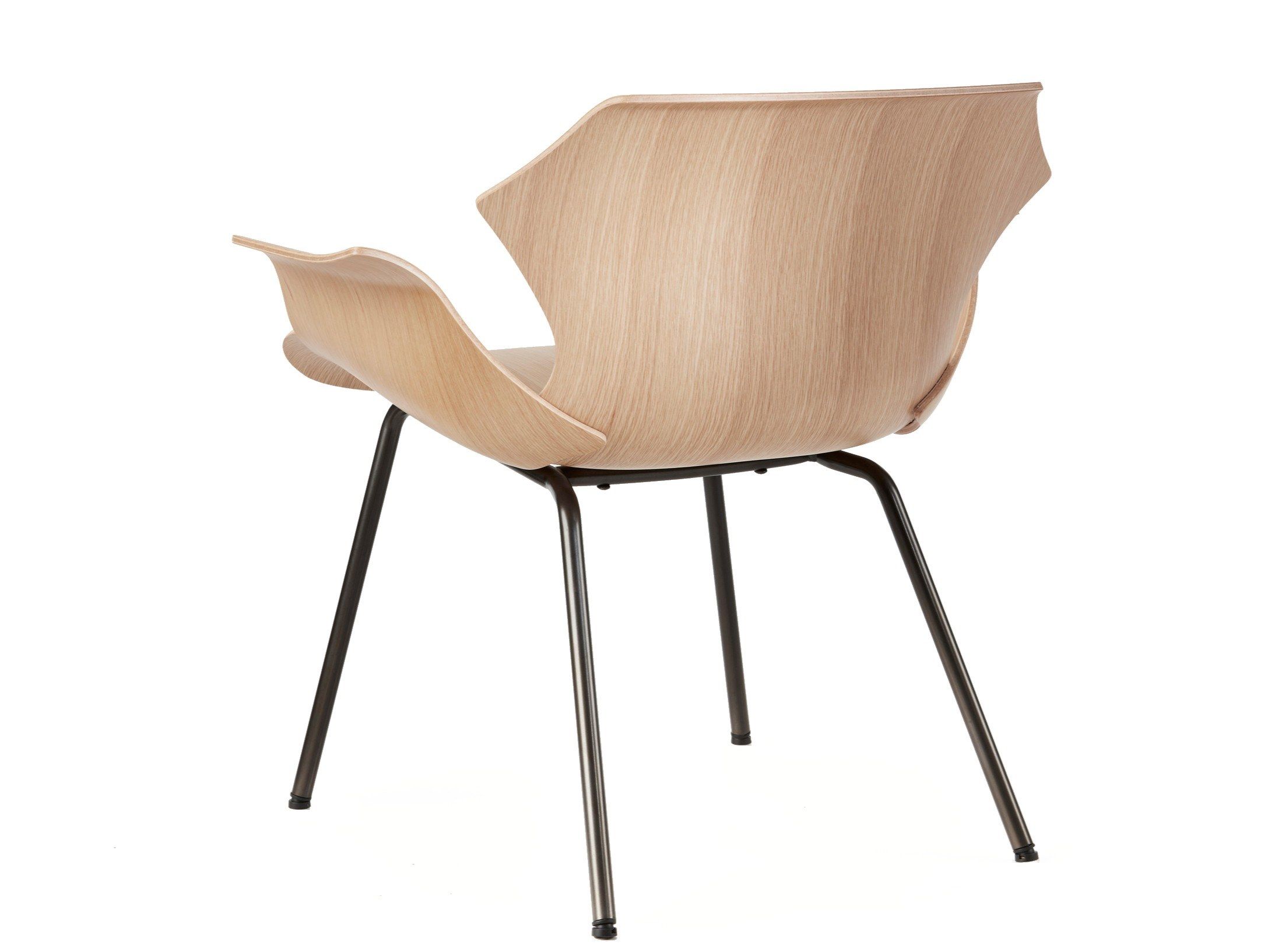 Стальное и деревянное кресло с подлокотниками BassamFellows Petal ARCH-00063917 - Вид №8