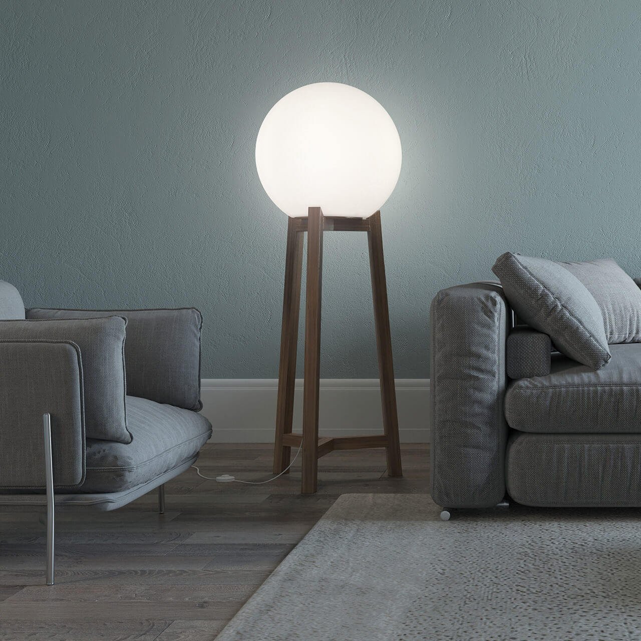 Напольно-настольный светильник m3light Wood 10722002 M3LIGHT  313734 Бежевый;белый  - Вид №1