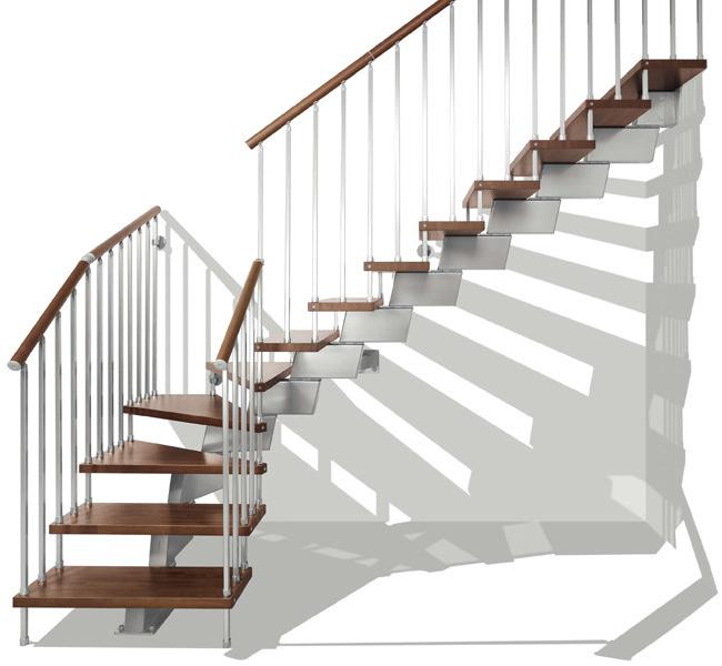 Fontanot Модульная открытая лестница из нержавеющей стали и дерева Genius sun-id-1452007 - Вид №2